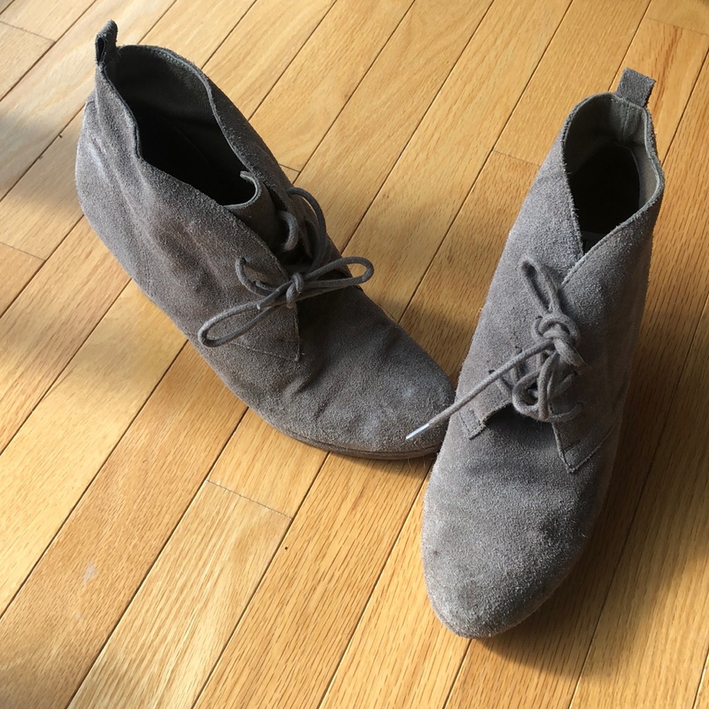 Tan suede booties